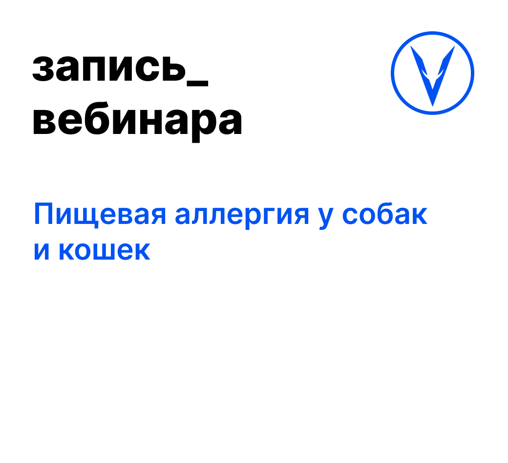 Вебинар: Пищевая аллергия у собак и кошек
