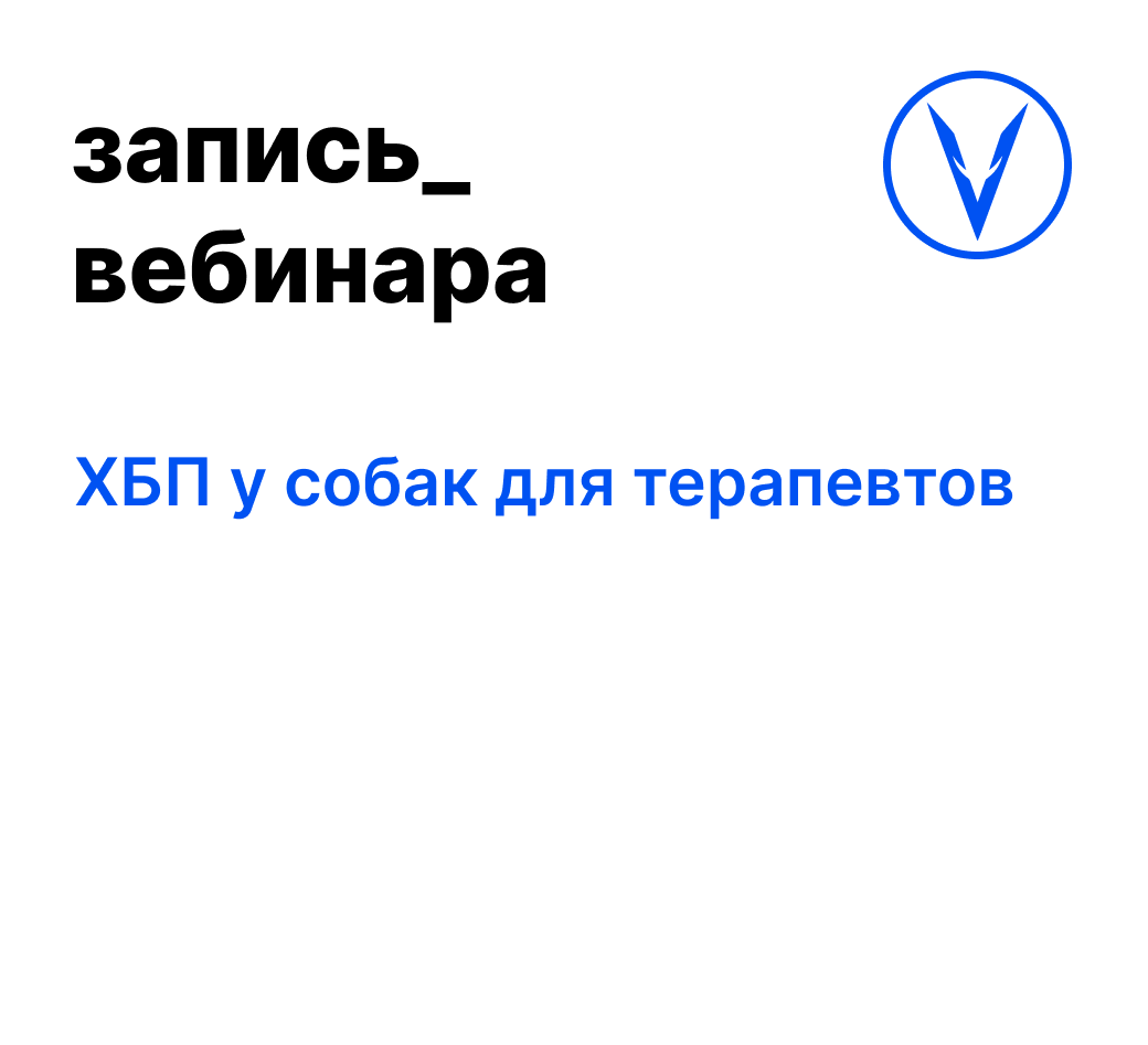Вебинар: ХБП у собак для терапевтов