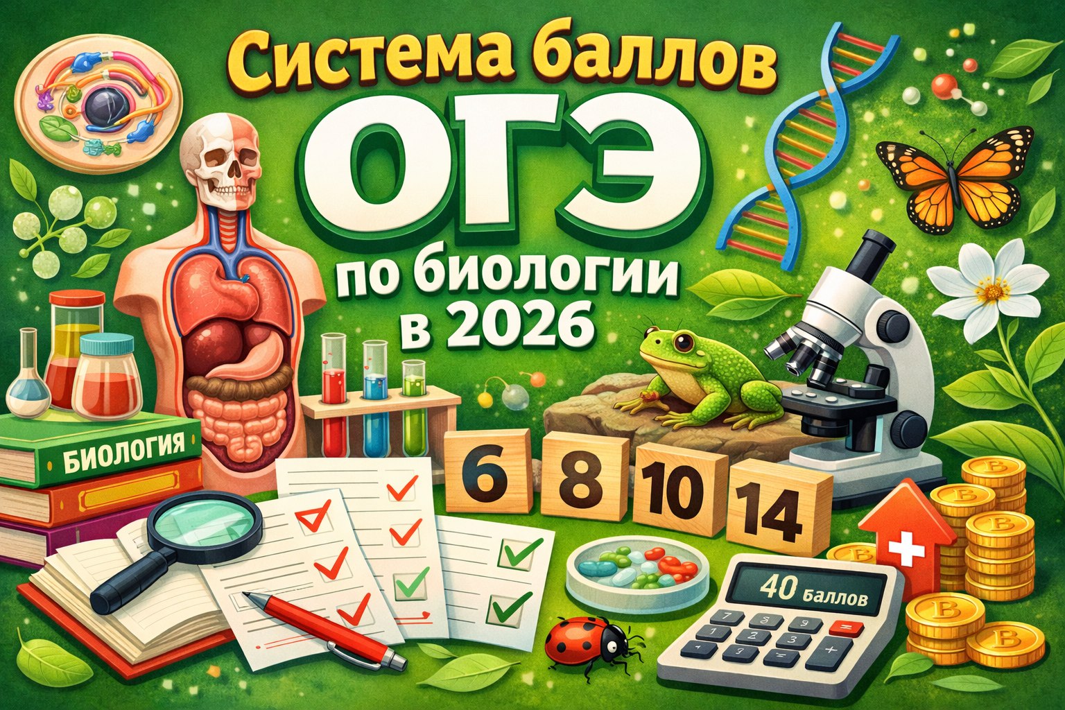 Шкала перевода баллов ОГЭ 2026 по биологии: утвержденные таблицы